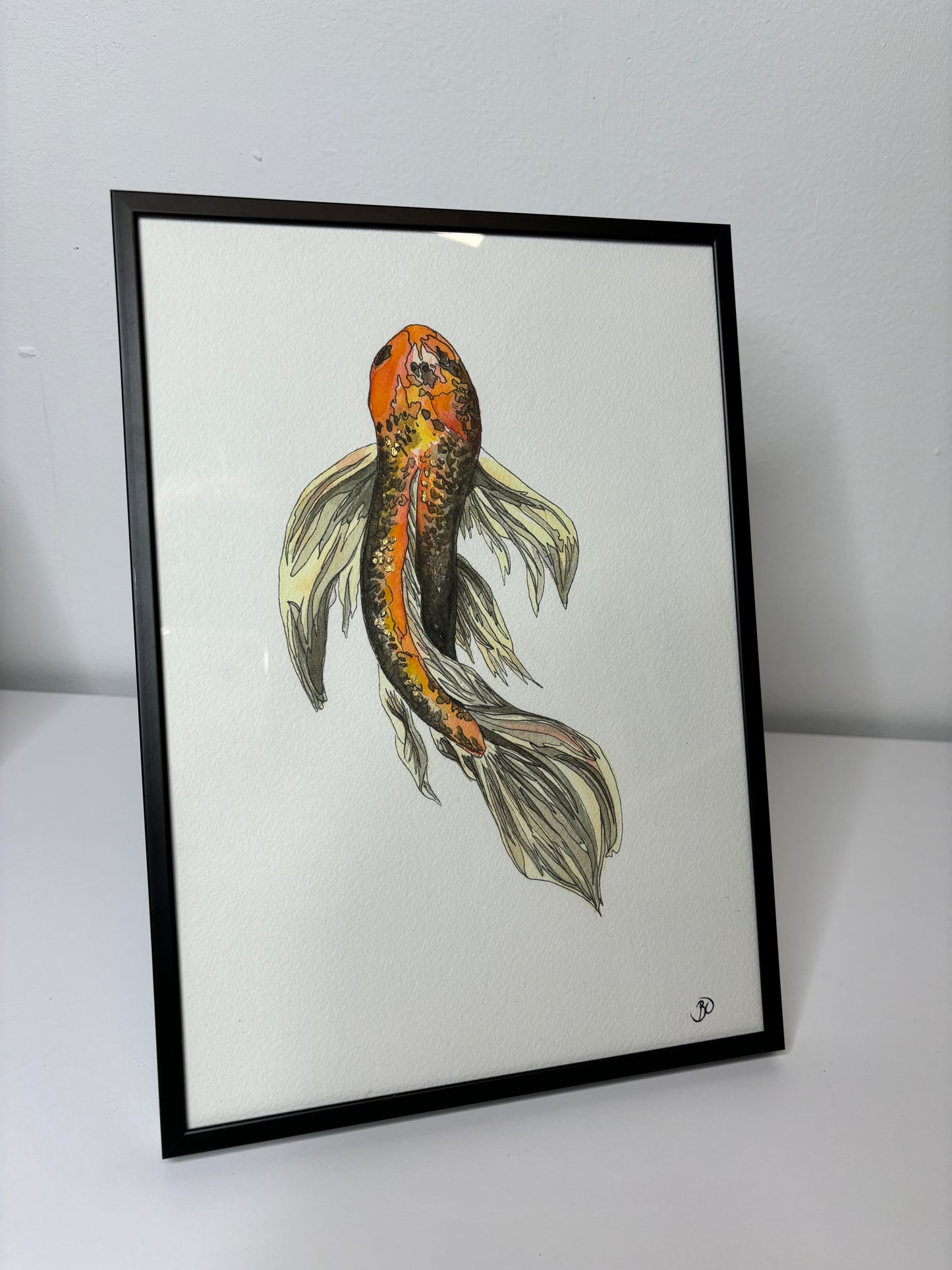 Koi Carp Original Watercolour and Pen
