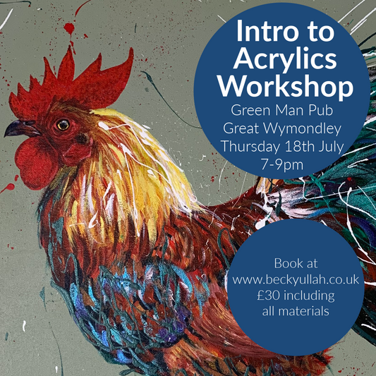 Introduction to acrylics workshop Thursday 18th July 19.00-21.00