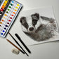 Badger Original Watercolour and Pen