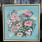 Soft pastel country florals on a light blue/green canvas in pine floater frame. Hitchin Letchworth hertfordshire original affordable artwork