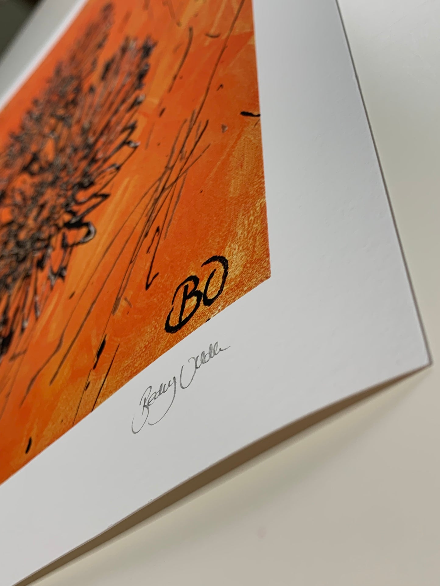 Orange Gerbera Hand-Embellished Limited Edition Print