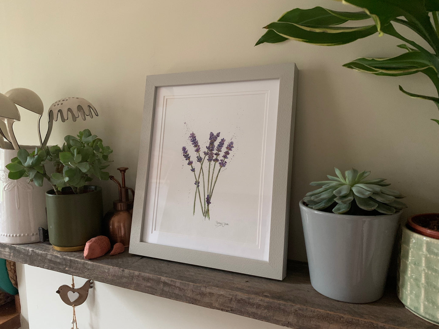 Framed Lavender Watercolour Original A4